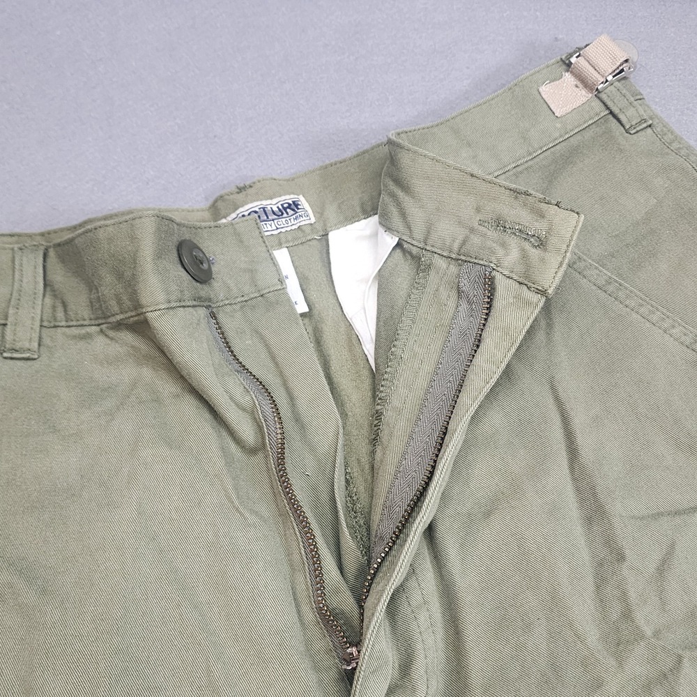 Structure Cargo Pants Olive Green Utility Multi Pocket Mens W33 L21 - Picture 4 of 7